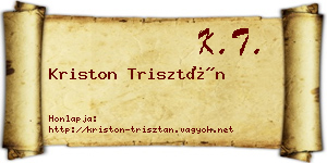 Kriston Trisztán névjegykártya